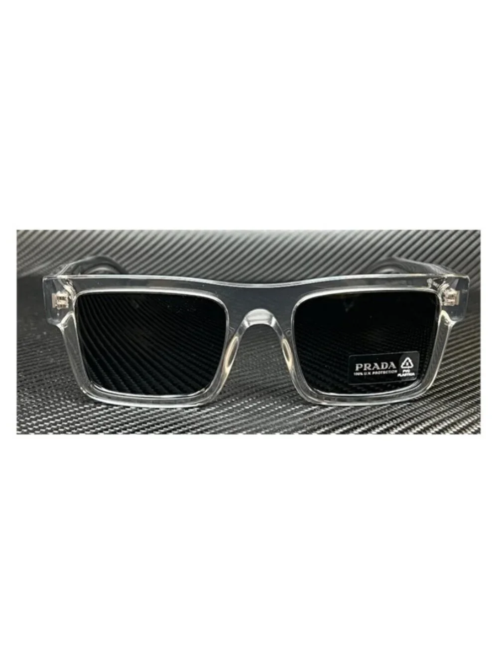 New PRADA Men Crystal Grey Sunglasses 52-21-145